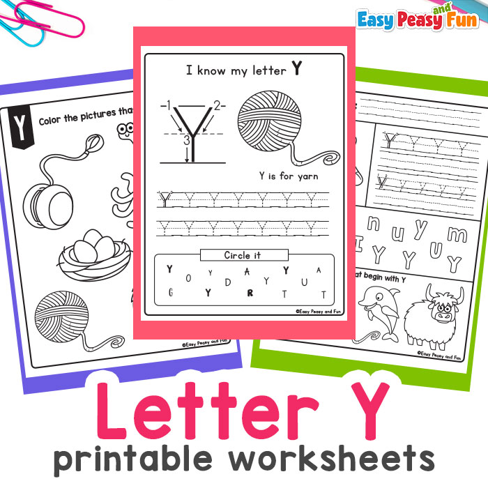 Preschool Letter Y Worksheets