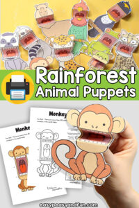Printable Rainforest Animals Finger Puppets - Easy Peasy and Fun