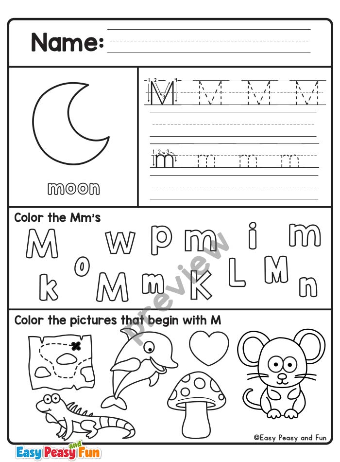 Review Beginning Sound M Worksheets