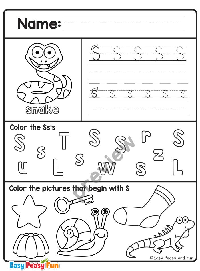 Review Beginning Sound S Worksheets