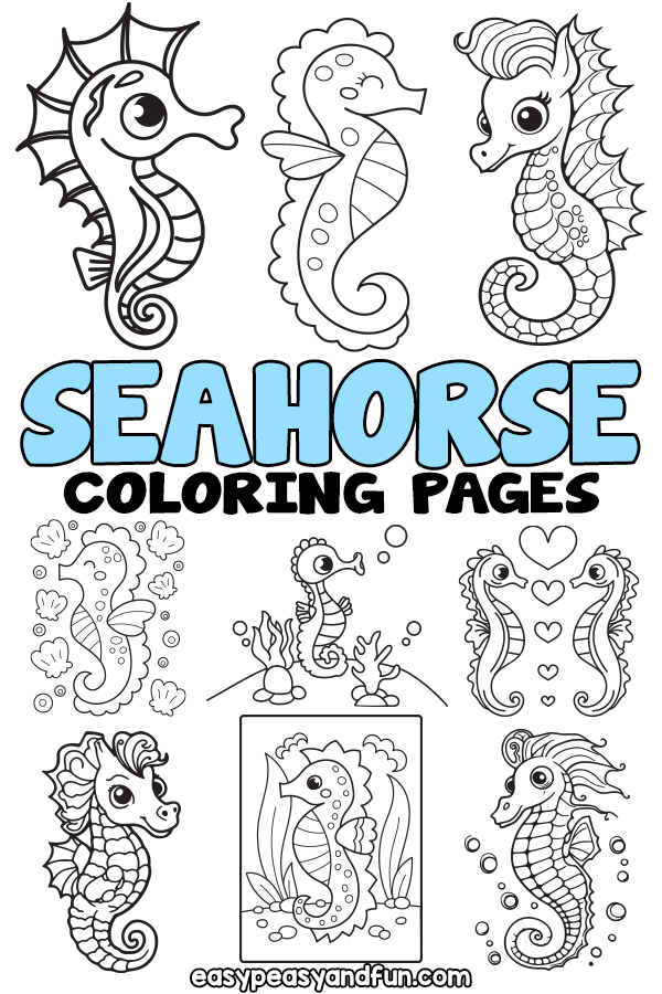 Printable Seahorse coloring pages