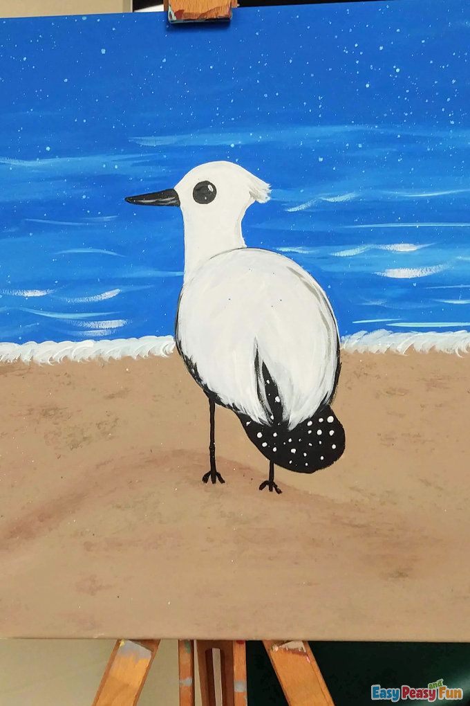 Painting Seagulls Canvas Art Tutorial for Kids