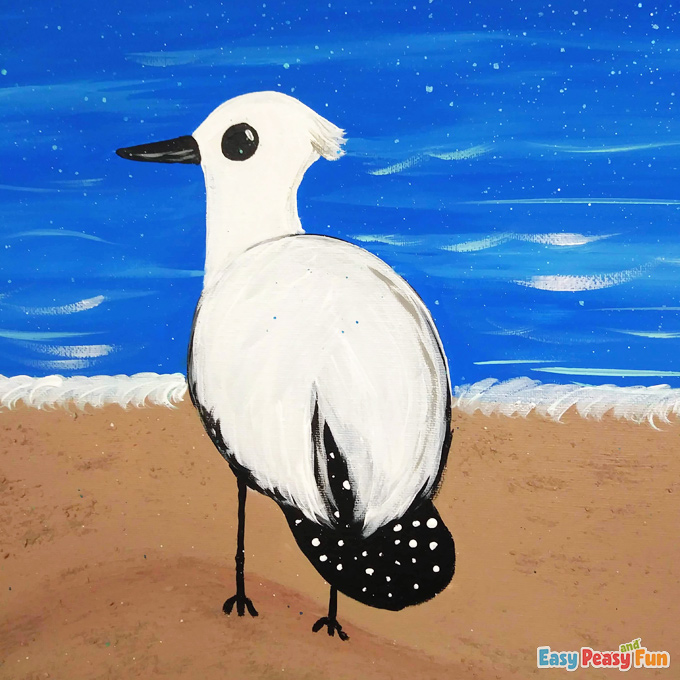 Bird on Beach Painting for Kids