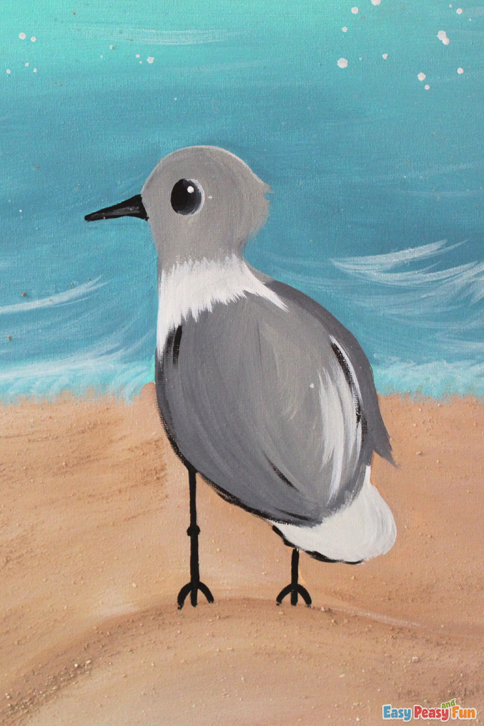 DIY Painting Seagulls Canvas Art Tutorial for Kids