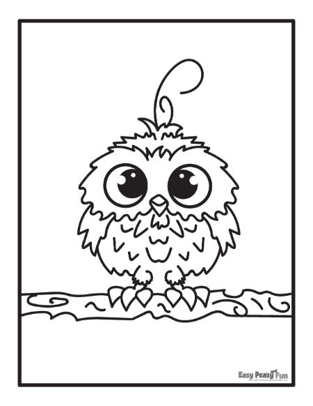 Cute Baby Owl Coloring Page