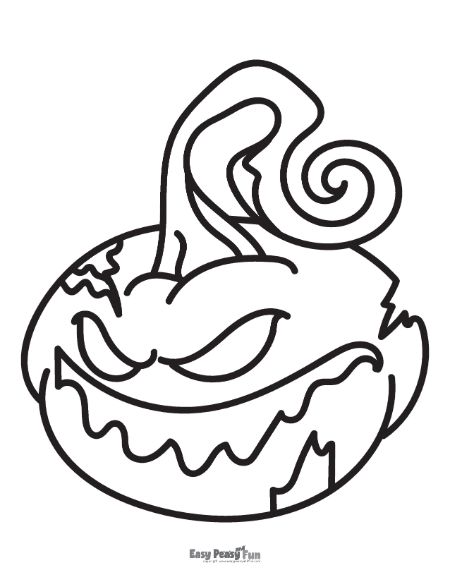 Bewitched Pumpkin Coloring Sheet