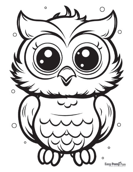 Adorable Owl Coloring Sheet