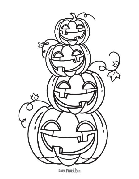 Carved Pumpkins Coloring Page
