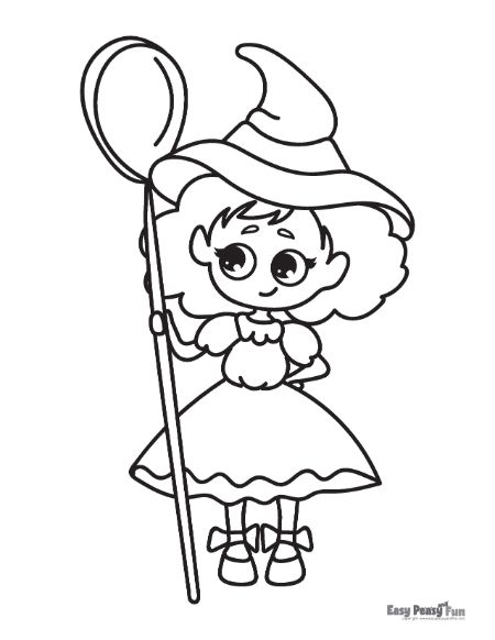Cute Witch and Wooden Spoon