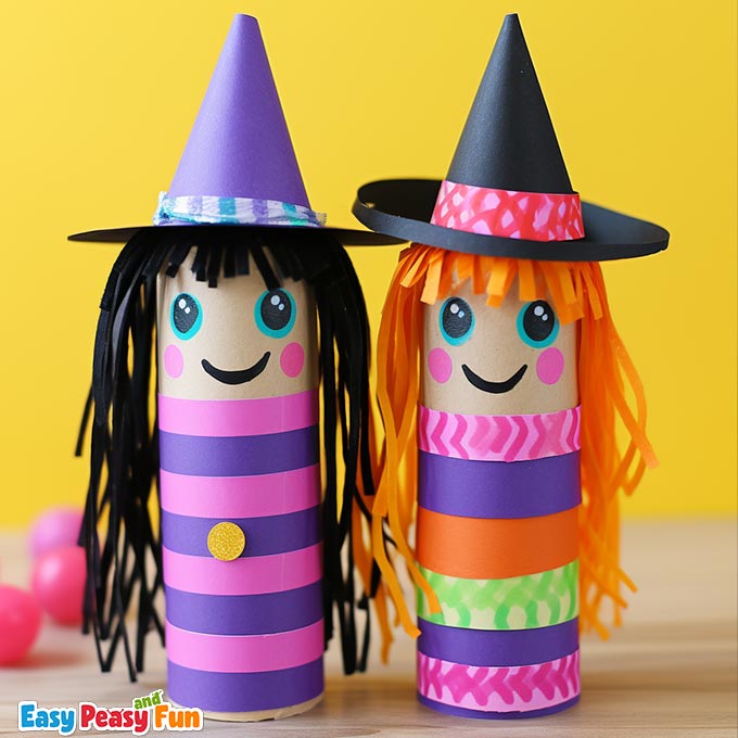 Toilet Paper Roll Withches Halloween Craft