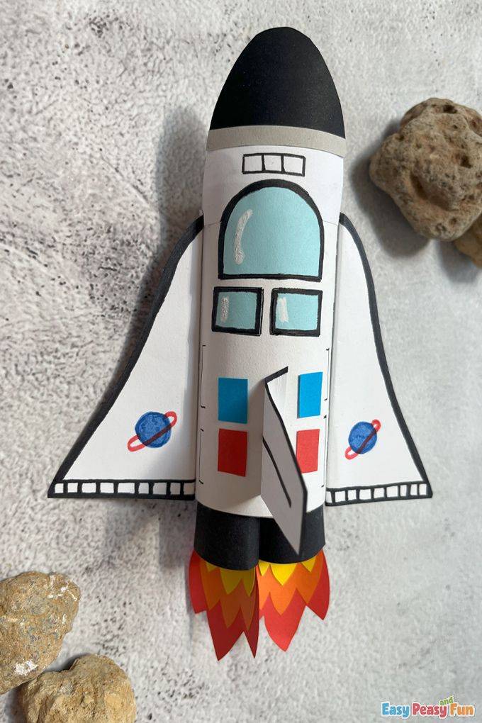 DIY Paper Roll Space Shuttle Craft