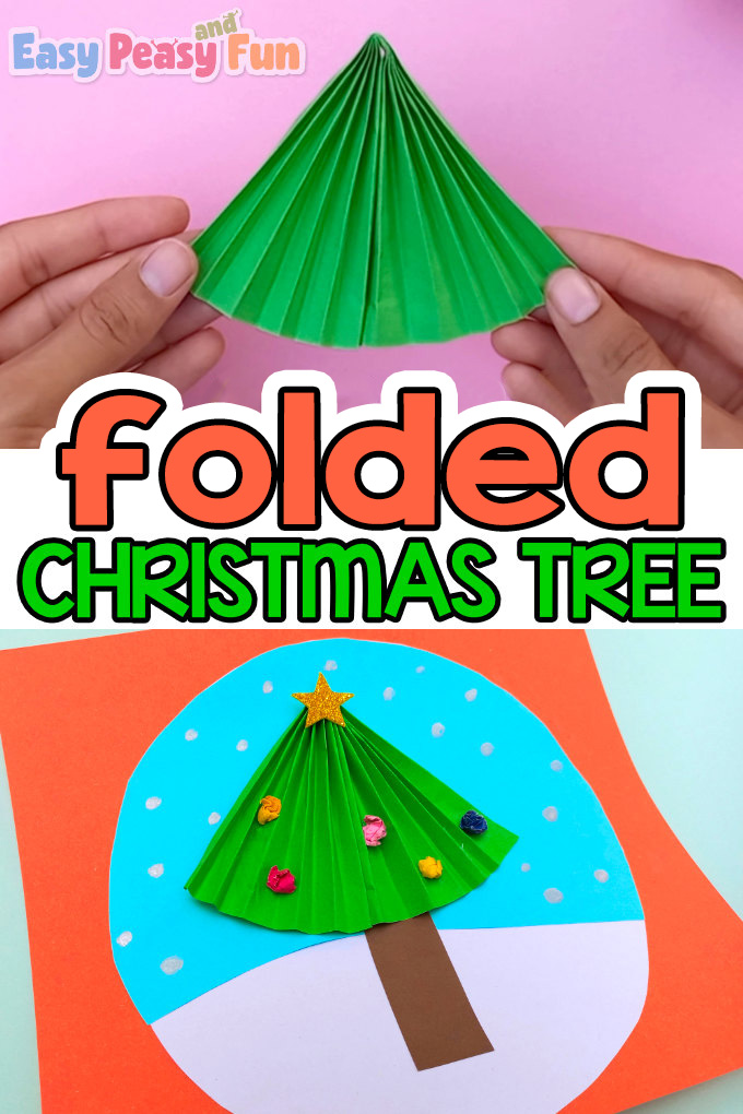 Easy Fan Folded Paper Christmas Tree Craft