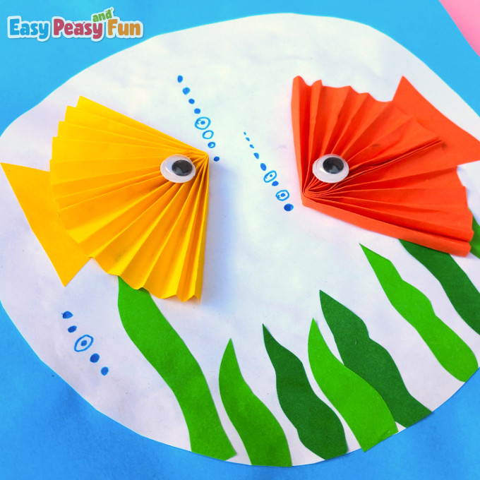 Easy Folded Paper Fish Craft