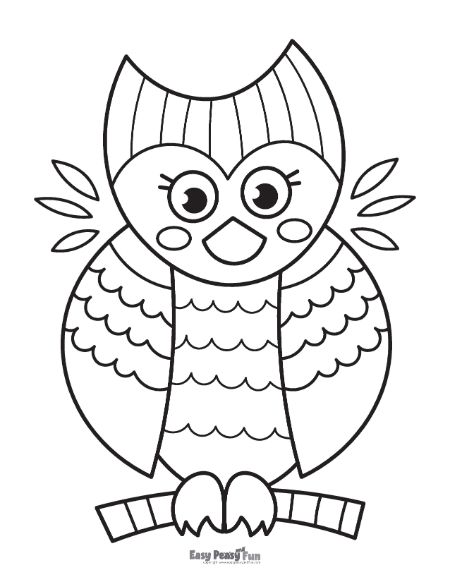 Easy Owl to Color