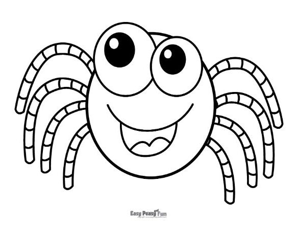 Easy Spider Coloring Page