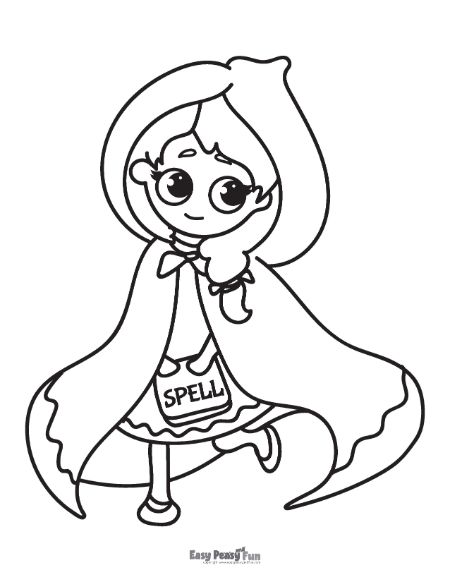 Easy Witch Coloring Page