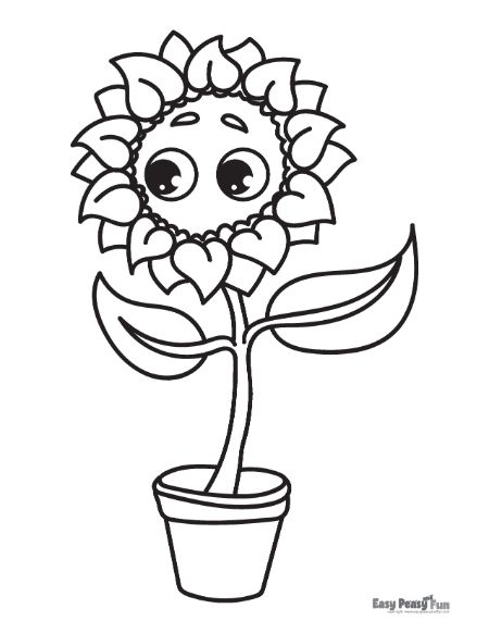 Flower in a Pot Coloring Sheet