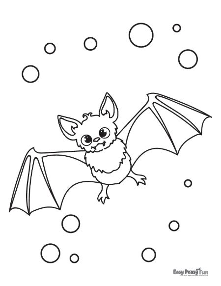 Flying Nocturnal Creature Coloring Page