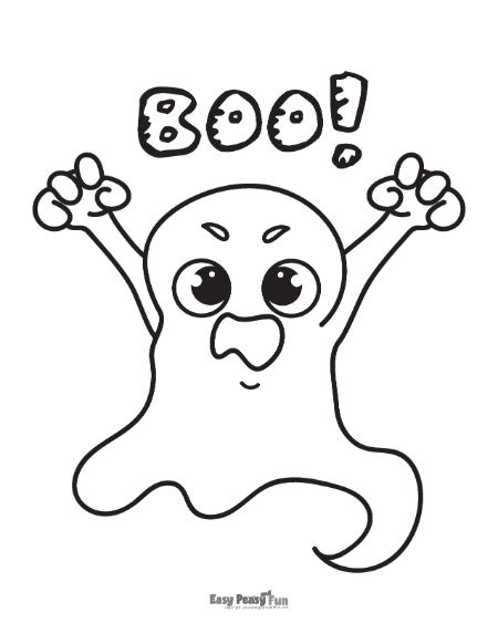 Halloween Boo Ghost Coloring Sheet