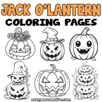 Printable Jack O’Lantern Coloring Pages – 30 Sheets