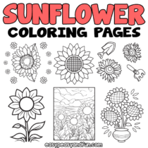 Printable Sunflower Coloring Pages – 25 Sheets