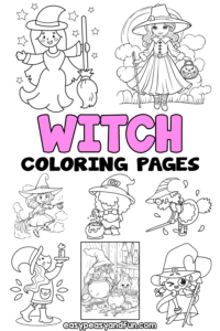 Printable Witch Coloring Pages – 30 Sheets - Easy Peasy and Fun