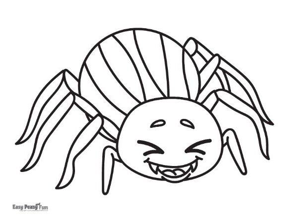 Smiling Spider Coloring Page