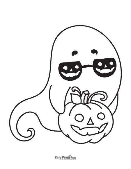 Spooky Ghost and Jack-o-Lantern