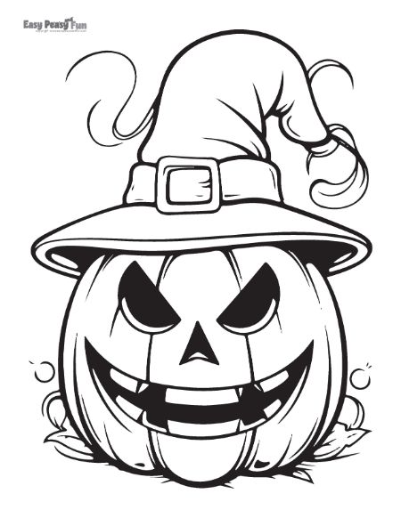 Spooky Halloween Pumpkin Coloring Page