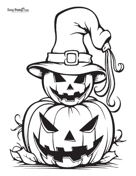 Spooky Jack O Lantern Coloring Sheet