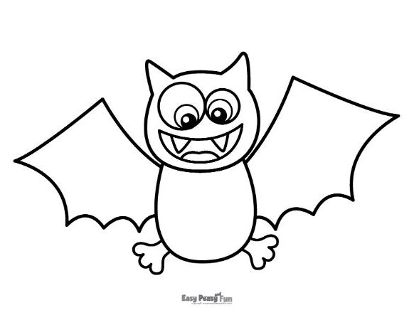 Vampire Bat Halloween Coloring Page