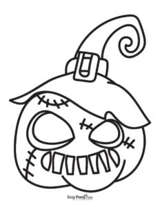 Printable Jack O'Lantern Coloring Pages – 30 Sheets - Easy Peasy and Fun