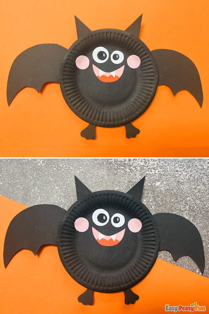 DIY Paper Plate Bat Halloween Craft