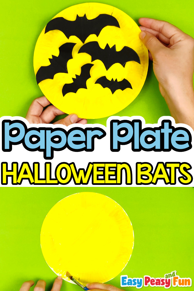 Halloween Bats Paper Plate Craft for Kids