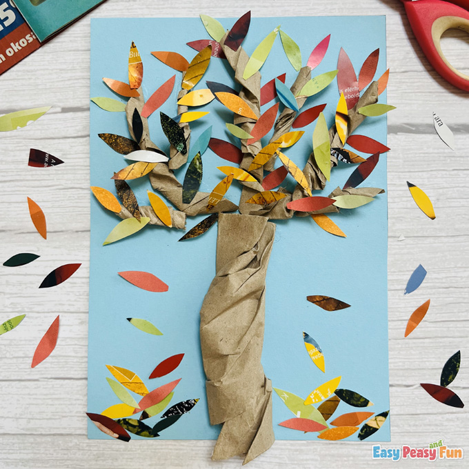 Newspaper Fall Tree Craft