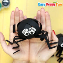 Easy Paper Spider Craft for Halloween