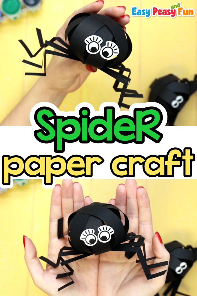Paper Spider Craft for Kids - Easy 3D Halloween Paper Craft
