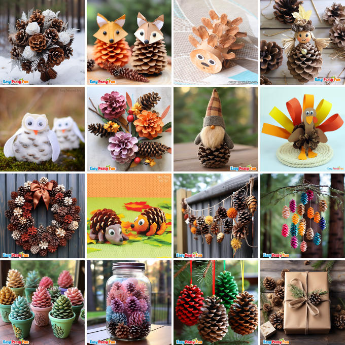 15+ Pine Cone Crafts and Decoration Ideas - Easy Peasy and Fun