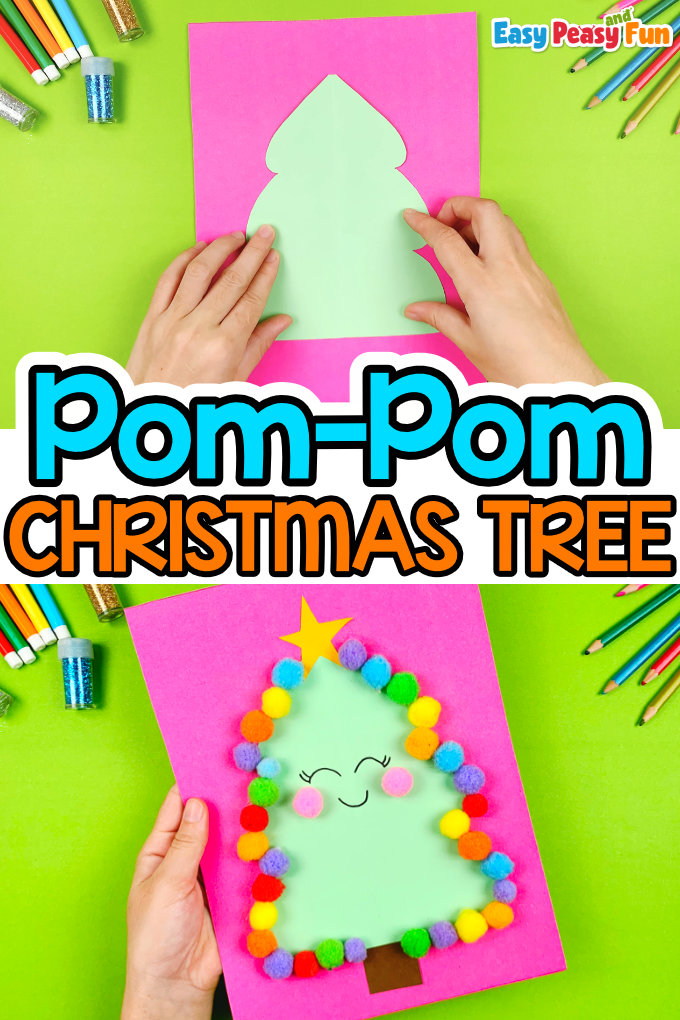 Colorful Pom-Pom Christmas Tree Craft