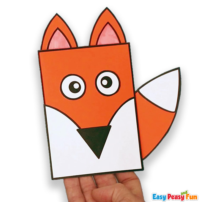 Build a Fox Printable Puppet Template