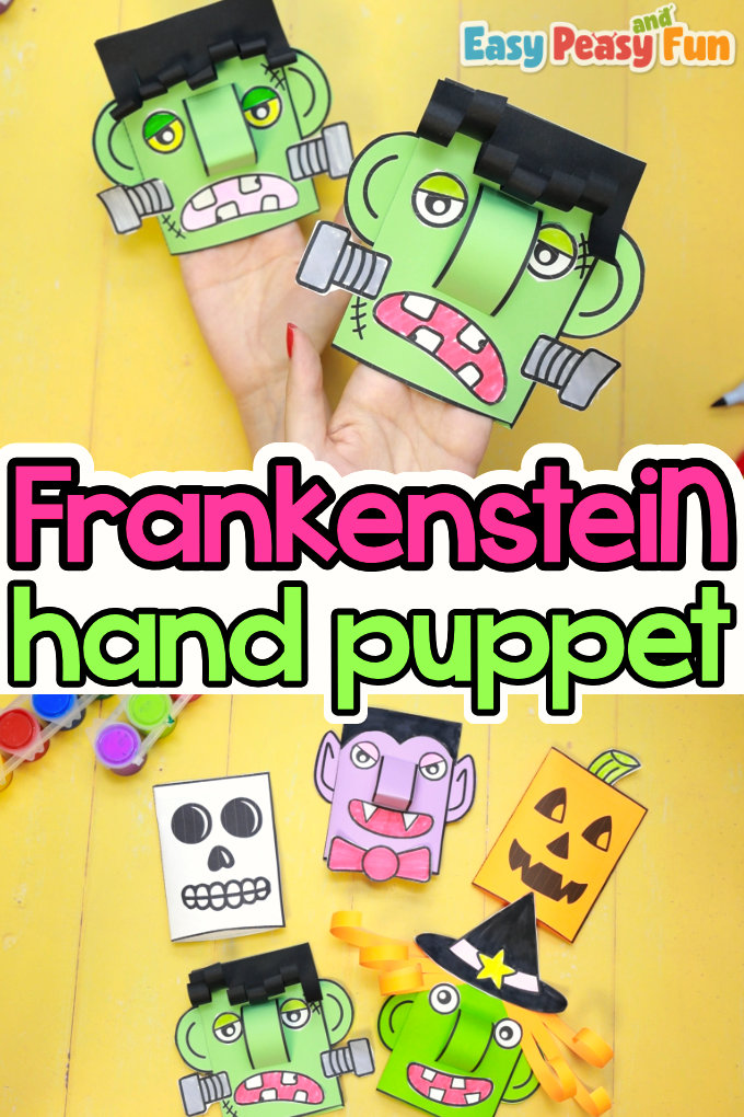 Build a Frankenstein Puppet Template Craft for Kids