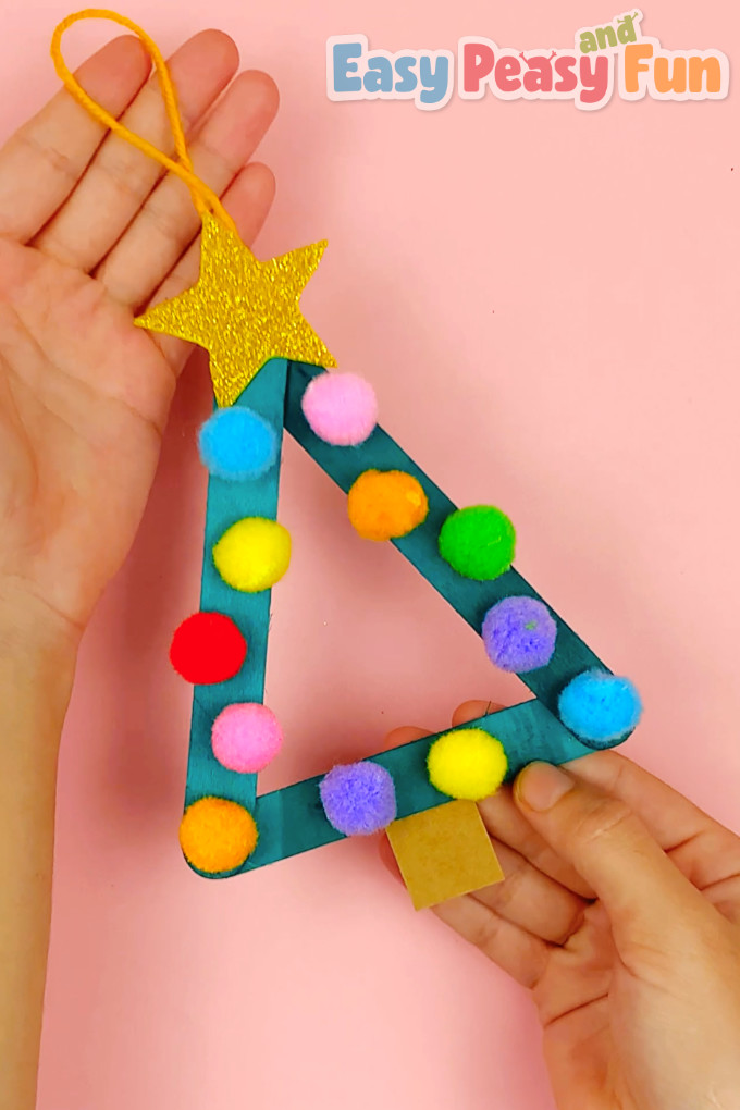 Craft Stick Christmas Tree Ornaments (Popsicle Sticks)