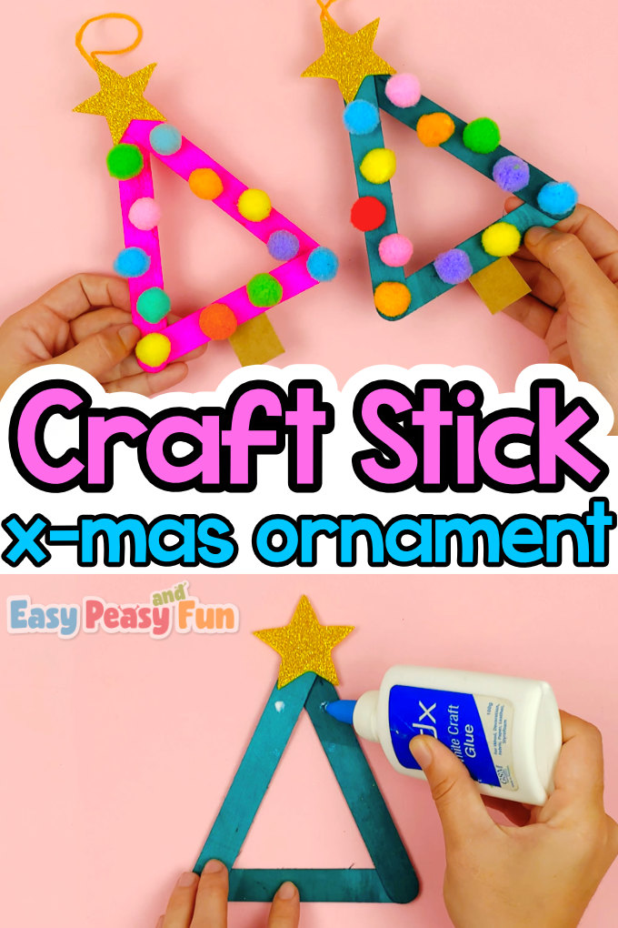 Craft Stick Christmas Tree Ornaments