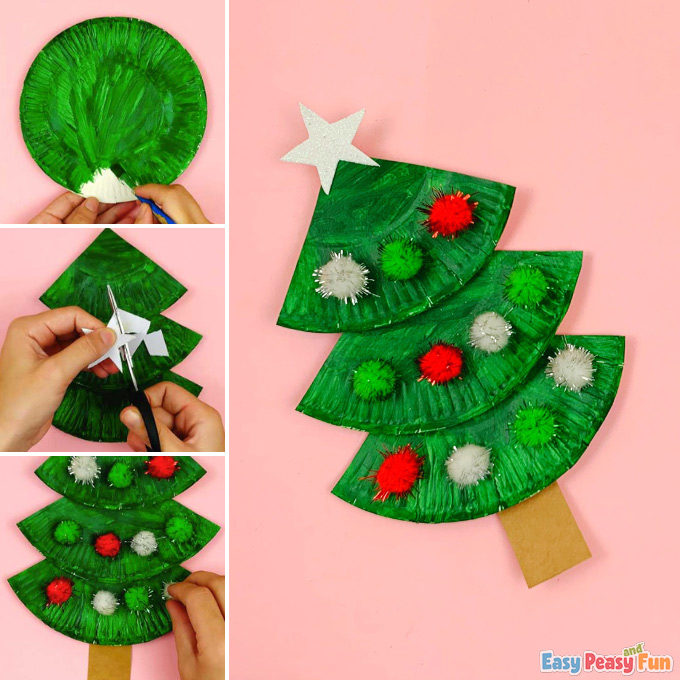 DIY Paper Plate Christmas Tree Idea
