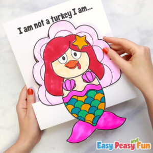Disguise a turkey mermaid template
