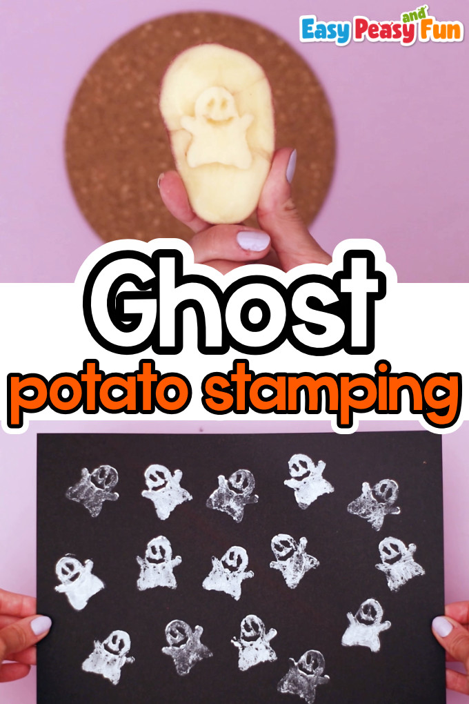 Ghost Art for Kids (potato stamping)