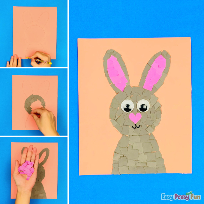 Paper Collage Bunny Craft Idea