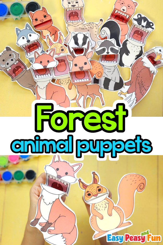 Printable Forest Animals Puppets