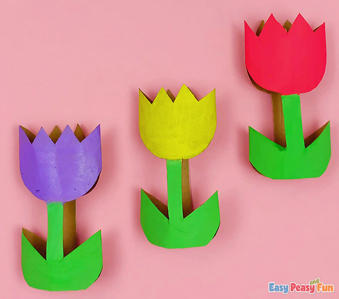Paper Roll Flowers Spring Craft