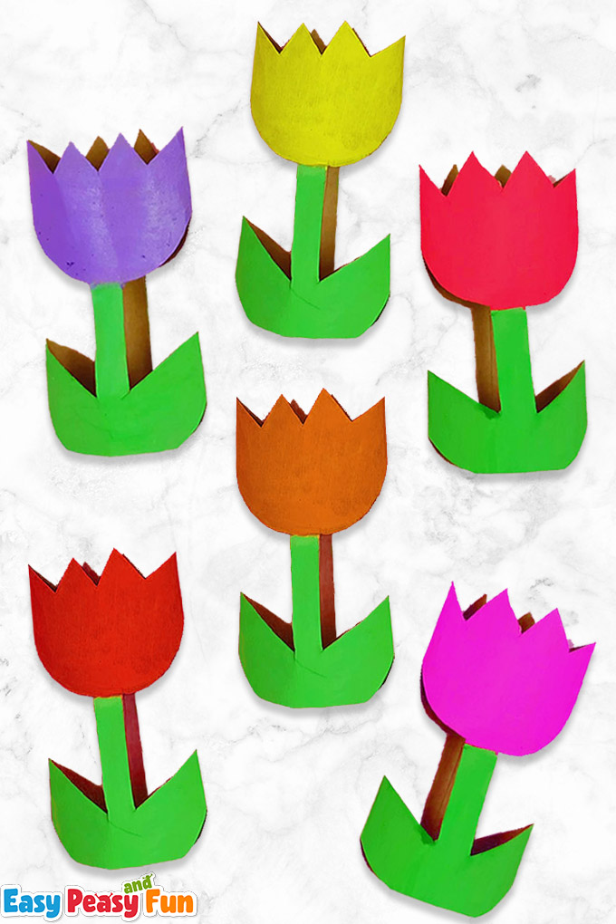Toilet Paper Roll Flowers Craft